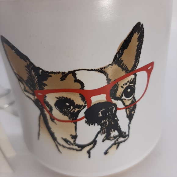 NWT French Bulldog Terrier Dog With Glasses Coffee Cup Mug What's Up Dog - Picture 2 of 5